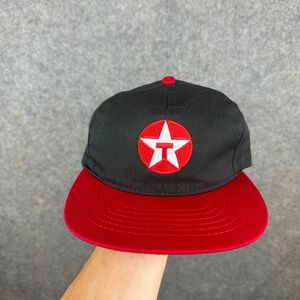 Vintage Texaco Snapback Hat Mens One Size Black Red Swingster USA Made Patch